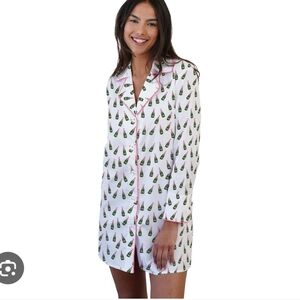 TOSS Designs Champagne Bottle Print Nightshirt Size L/XL